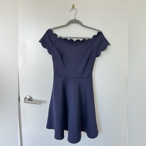 NWT Ted Baker Fellama Bardot scallop mini dress size 1
